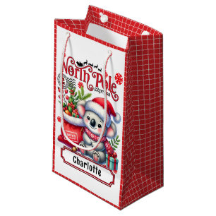 Petit Sac Cadeau Cute Koala Chirstmas Nom personnalisé