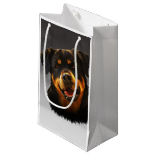 Petit Sac Cadeau Cute Rottweiler Dog Water Couleur Art Portrait