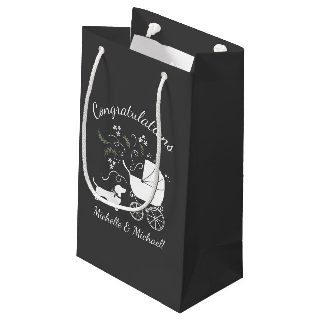 Petit Sac Cadeau Dachshund Weiner Baby shower chien genre neutre (Dos Angle)