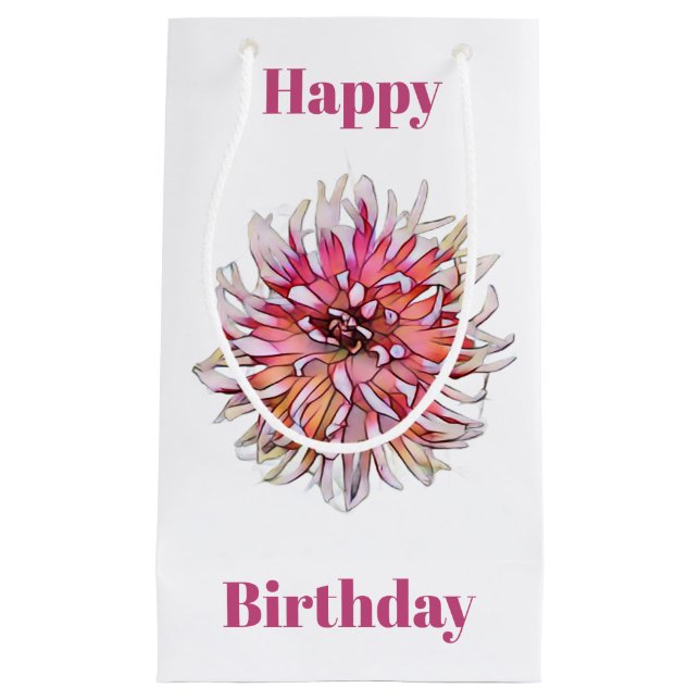 PETIT SAC CADEAU DAHLIA FLOWER (Devant)