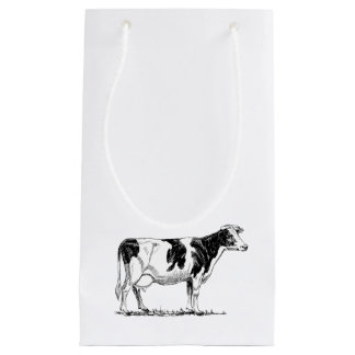 Petit Sac Cadeau Dairy Cow Holstein Dessin au crayon de Frésie