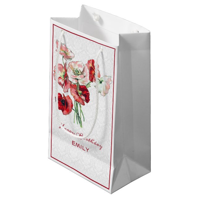 Petit Sac Cadeau Damas Et Bouquet (Devant Angle)