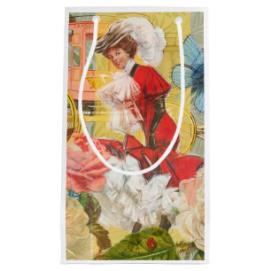 Petit Sac Cadeau Dame victorienne femme élégante riche illustration