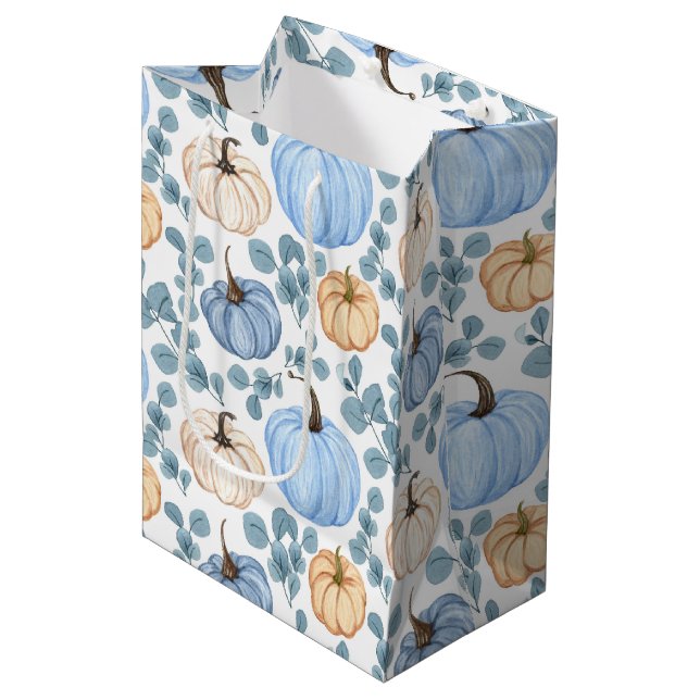 Petit sac cadeau d'anniversaire citrouille moyen (Devant Angle)