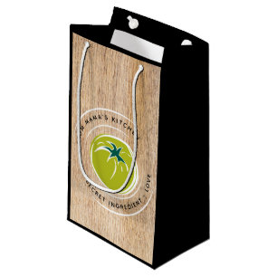 Petit Sac Cadeau De la cuisine de ... Bois rustique de tomate verte