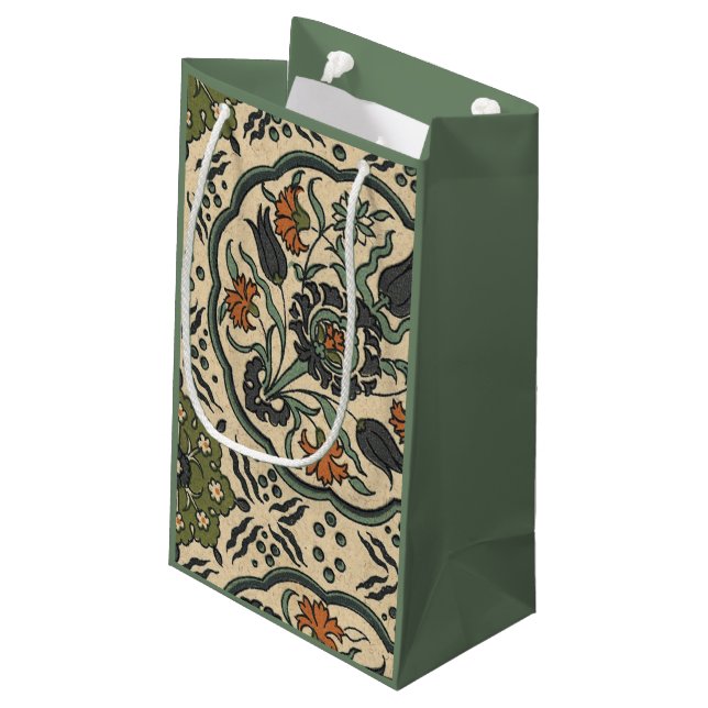 Petit Sac Cadeau Décor Floral Perse Carrelage (Dos Angle)