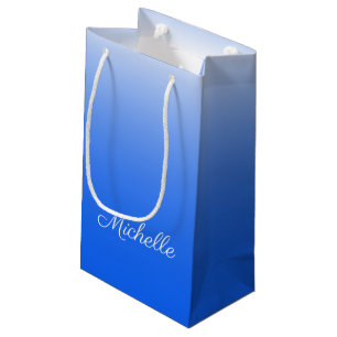 Petit Sac Cadeau dégradé personnalisé ombre électrique bleu
