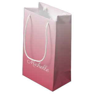 Petit Sac Cadeau dégradé personnalisé ombre rose saumon