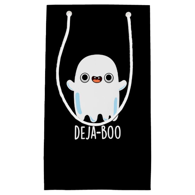 Petit Sac Cadeau Deja Boo Funny Ghost Pun Dark BG (Devant)