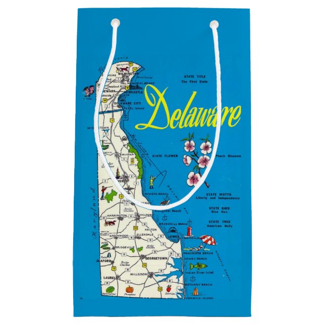Petit Sac Cadeau Delaware Map Small Gift Bag (Devant)