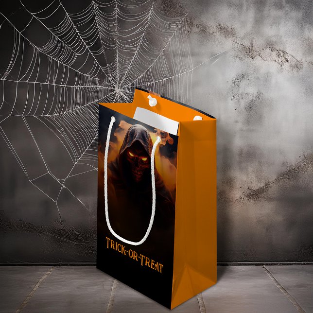 Petit Sac Cadeau Démon foncé avec fumée orange Halloween (Créateur téléchargé)