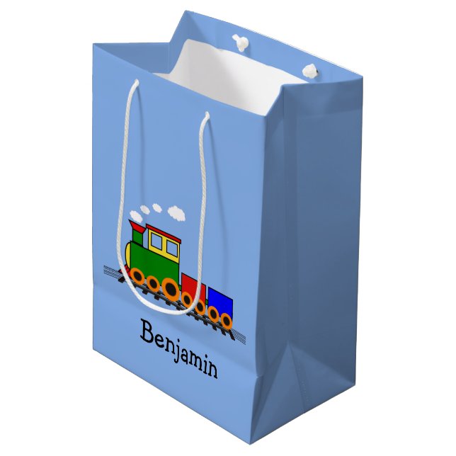 Petit sac cadeau design de train (Devant Angle)