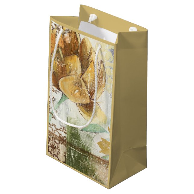 Petit Sac Cadeau Design Fresque décoratif avec Fleur Globe (Dos Angle)