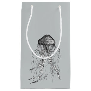 Petit Sac Cadeau Dessin crayon noir et blanc de méduse