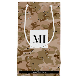 Petit Sac Cadeau Dessin de camouflage du désert avec des cailloux,