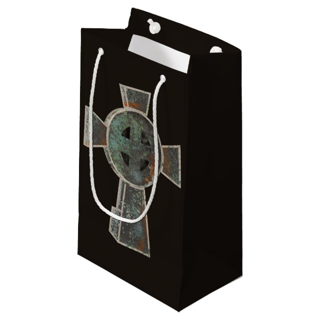 Petit Sac Cadeau Dessin de croix de tête de cimetière gothique d'Ha (Devant Angle)