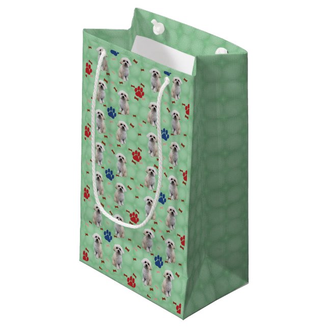 Petit Sac Cadeau Dessin maltais (Devant Angle)