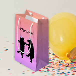 Petit Sac Cadeau Deux Casquettes de la fête des ours noirs