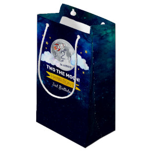 Petit Sac Cadeau Deux La Lune 2e fête d'anniversaire