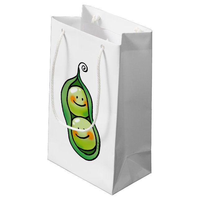 Petit Sac Cadeau Deux pois dans une cosse (Dos Angle)