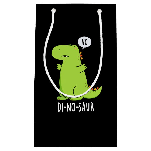 Petit Sac Cadeau Di-no-saur Dinosaure Drôle Puns Dark BG (Devant)