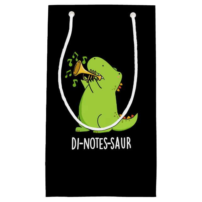 Petit Sac Cadeau Di-notes-saur Dinosaure Drôle Pun Dark BG (Devant)