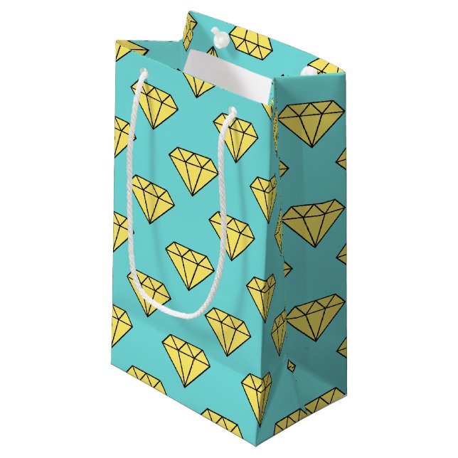 Petit Sac Cadeau Diamond Pattern (Devant Angle)