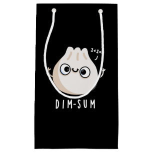 Petit Sac Cadeau Dim-sum Funny Dimsum Math Pun Dark BG
