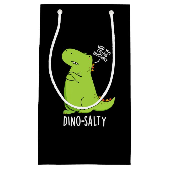 Petit Sac Cadeau Dino-salé Dinosaure Dinosaure Pun Dark BG (Devant)