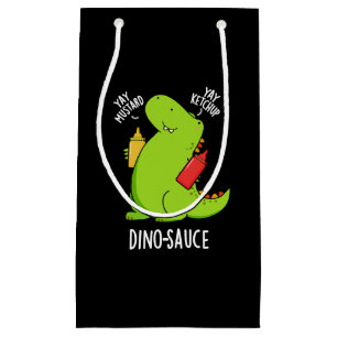 Petit Sac Cadeau Dino-Sauce Blague de dinosaure drôle Pun fond somb