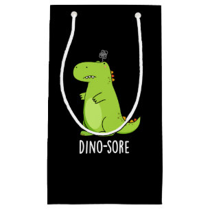 Petit Sac Cadeau Dino-sore Funny Irritated Dinosaur Pun Dark BG