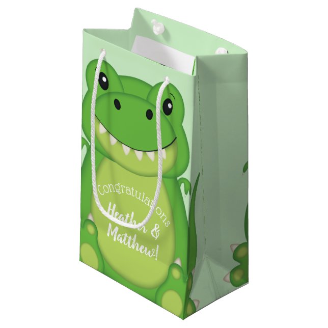 Petit Sac Cadeau Dinosaure Baby shower T-Rex (Devant Angle)