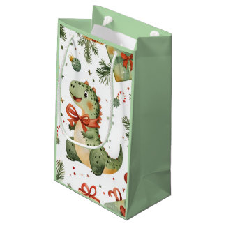 Petit Sac Cadeau Dinosaure de Noël