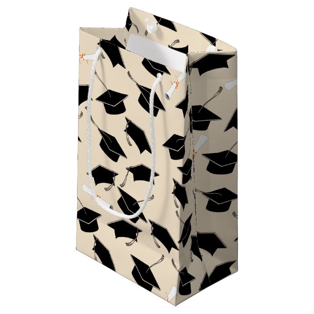 Petit Sac Cadeau Diplôme de Casquette et diplôme (Devant Angle)