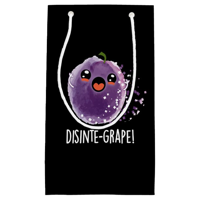 Petit Sac Cadeau Disinte-grape Funny Grape Pun Dark BG (Devant)
