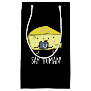 Petit Sac Cadeau Dites Homme amusant photographe Cheese Pun Dark BG