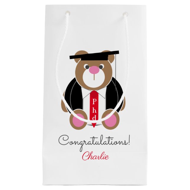 Petit Sac Cadeau Docteur en philosophie Félicitations (Devant)