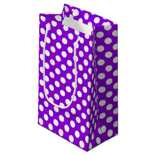 Petit Sac Cadeau Dots Purple et White Polka