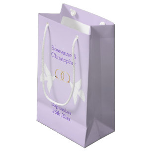 Petit Sac Cadeau Doves Design Mariage couleur Lilac