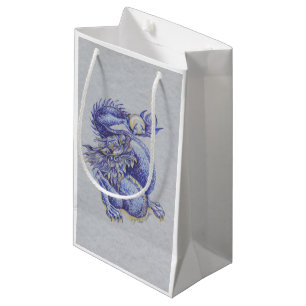Petit Sac Cadeau Dragon bleu