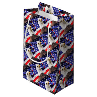 Petit Sac Cadeau Drapeau américain avec Eagle