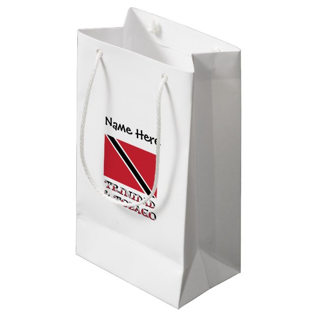 Petit Sac Cadeau Drapeau de Trinité-et-Tobago Personnalisé (Devant Angle)