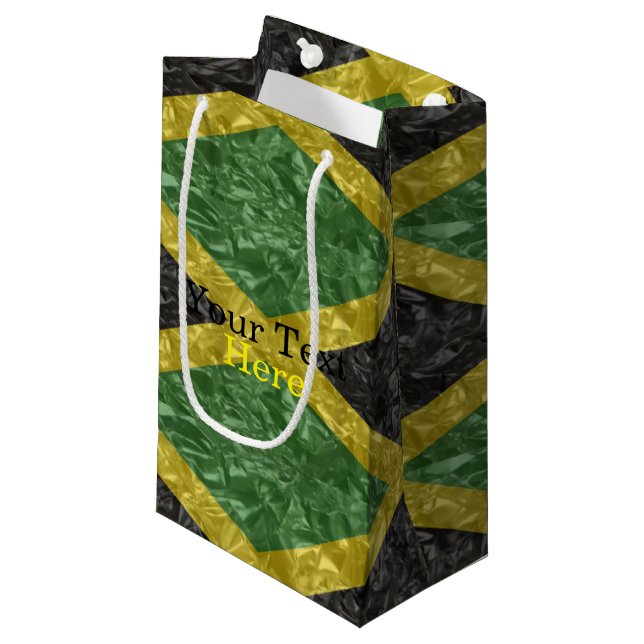 Petit Sac Cadeau Drapeau jamaïcain - Crinké (Devant Angle)