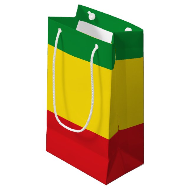 Petit Sac Cadeau Drapeau rastafarien Rasta Ethiopie (Devant Angle)