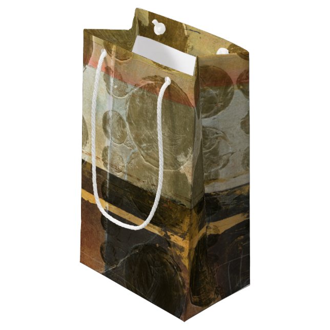 Petit Sac Cadeau Droplets verts circulaires (Devant Angle)