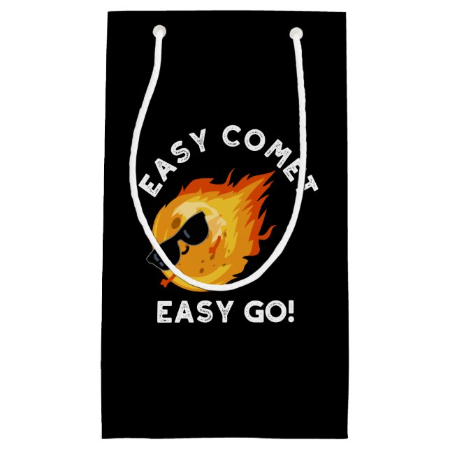 Petit Sac Cadeau Easy Comet Easy Go Funny Astronomy Pun Dark BG (Devant)