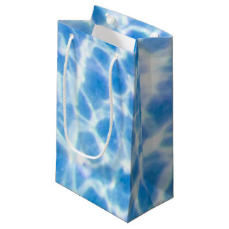 Petit Sac Cadeau Eau Moucheté Bleue