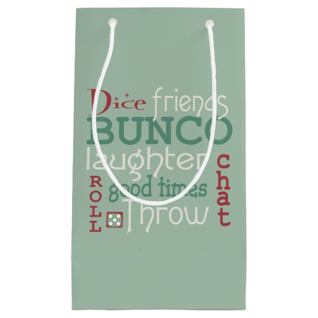 Petit Sac Cadeau Échange de cadeaux de Noël Bunco (Devant)