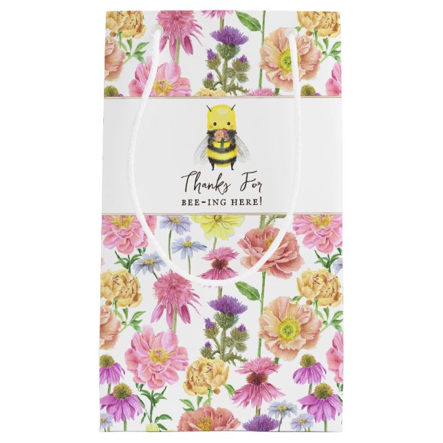 Petit Sac Cadeau Elégant Bee et Baby shower Fleur sauvage Favoriser (Devant)