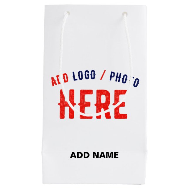 PETIT SAC CADEAU ÉLÉGANT BLANC PERSONNALISABLE MODERNE VERIFIED MAR (Devant)